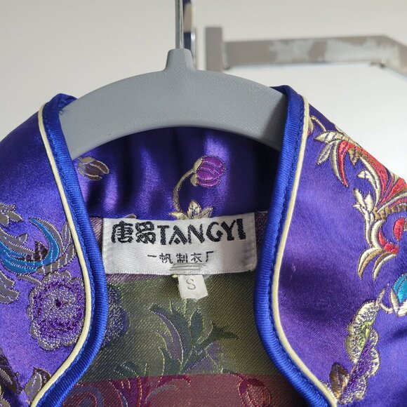 Tangyi Vintage Asian/Japanese Custom-made Floral Purple Dress (Size: S) - Picture 3 of 16